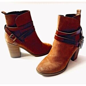 Madden Girl Eliot Dark Tan Ankle Boots Booties Women's Size 8 US Casual Work Fun